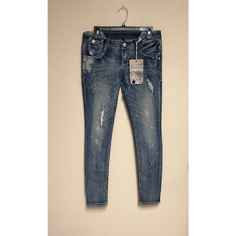 Levi's 524 Womens Superlow Distressed Skinny Jeans Light Wash Sz 5 New with Tag